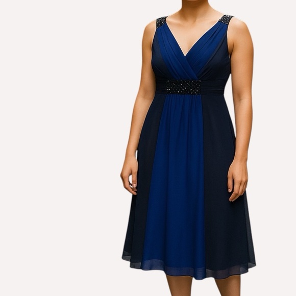 Boden Dresses & Skirts - Boden | 100% Silk Dress Blue & Navy Sequin Embelishments Size 4 Y2K 90s Dance